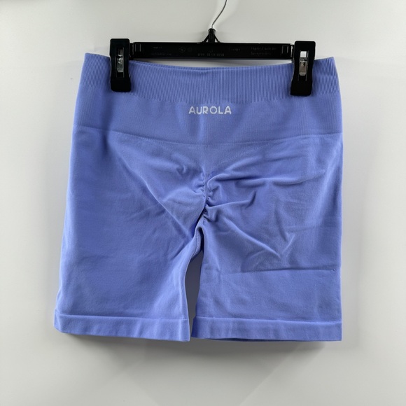 AUROLA Power Scrunch Butt Seamless High Waist Workout Biker Shorts Jacaranda - Picture 2 of 4